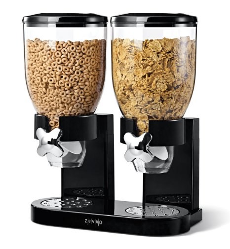 Zevro KCH-06121/GAT200 Indispensable Dry Food Dispenser, Dual Control, Black/Chrome