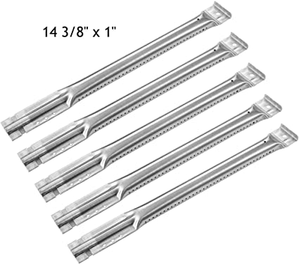YIHAM KB890 Gas Grill Parts Stainless Steel BBQ Tube Pipe Burner Replacement for Charbroil, Kenmore, Master Chef, Members Mark, Nexgrill and Others, 14 3/8 inch, Set of 5