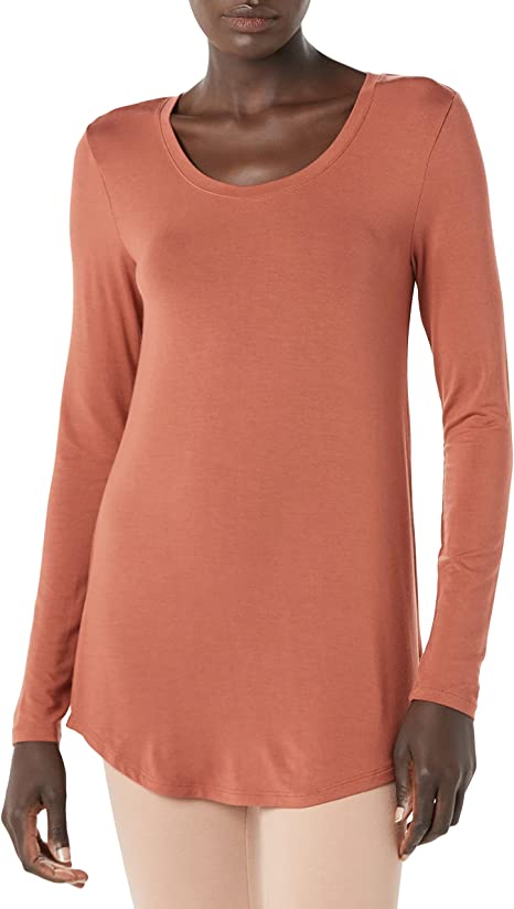 Daily Ritual Women's Jersey Relaxed-Fit Long-Sleeve Scoopneck Swing Tunic