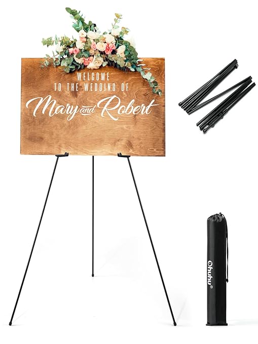 Easel Stand for Painting Ohuhu Painting Stand for Artist Lightweight Portable Canvas Stand for Painting Drawing Stand Adjustable Art Stand Welcome Board Stand Drawing Board Stand 63''/5.2FT Max Load 7KG