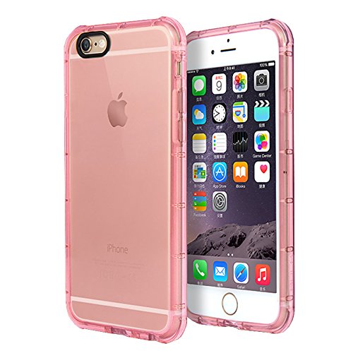 Iphone 6 / Iphone 6s 4.7inch Case , Xboun [Slim Shockproof] Soft Silicone Gel Rubber Case Corners & Frame ,Tpu Bumper Case Skin Cover for Apple Iphone 6 / 6s （4.7'') (Pink)