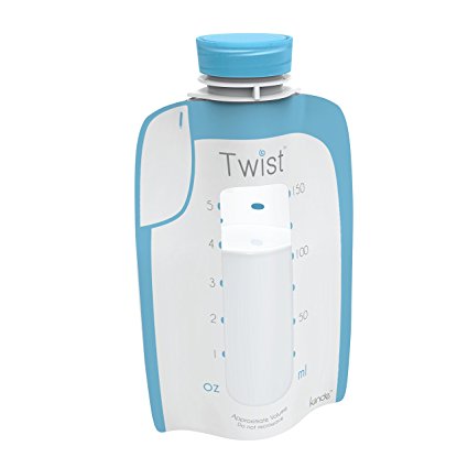 Twist Pouches - Direct-pump, Twist-cap Breastmilk Storage Bags (includes caps) (6 oz - 160 Pack)