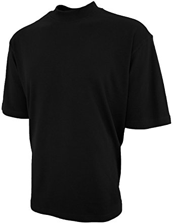 Good Life Brand 100% Cotton Mock Turtleneck Shirt Short Sleeved Pre-Shrunk 3 Colors