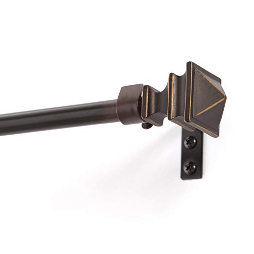 Kenney Arts and Craft Window Curtain Rod, 48 to 86-Inch, Oil Rubbed Bronze