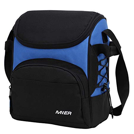 MIER 16 Can Insulated Lunch Box Bag for Women Men Large Leakproof Soft Cooler Bag, Blue