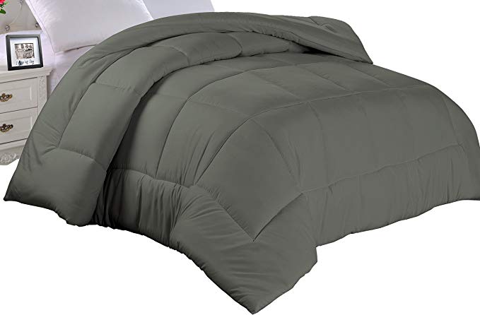 Cathay Home Gray Double Fill Alternative Down Comforter, Queen