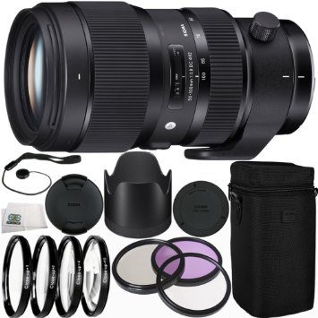 Sigma 50-100mm f/1.8 DC HSM Art Lens for Canon EF 13PC Accessory Kit. Includes 3PC Filter Kit (UV-CPL-FLD)   4PC Macro Filter Set ( 1, 2, 4, 10)   Cap Keeper   Microfiber Cleaning Cloth