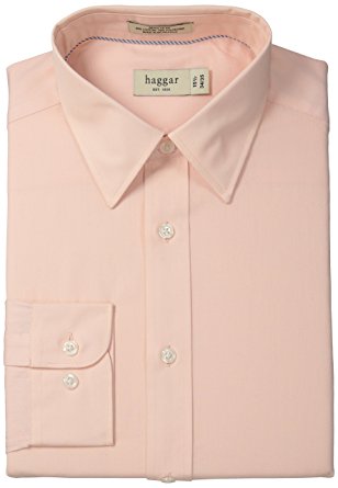 Haggar Men's Regular-Fit Poplin Solid Long-Sleeve Dress Shirt