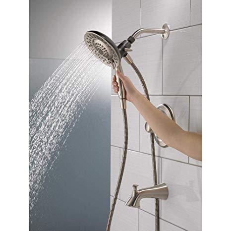 Delta 144938DC-SS-I20 Lahara In2ition 2-in-1 Single-Handle 5-Spray Tub and Shower Faucet in Brushed Nickel