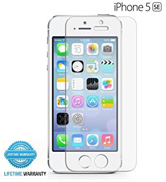 Hi-case iPhone 5 SE Tempered Glass Screen Protector [9H Extreme Hardness] Tempered Glass Screen Protector for iPhone SE 5S 5 5C 5SE