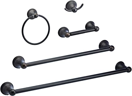 AmazonBasics AB-BR817-OR Bathroom Hardware Set, 5 Piece, Oil Rubbed Bronze