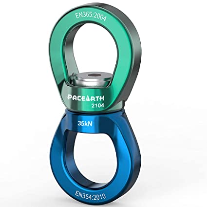 PACEARTH Swing Swivel, 35KN Swivel Swing Hanger, 360° Rotational Swivel Swing Hook, Strong Safety Swing Spinner Hanging Accessory for Hammock, Rock Climbing, Web Tree Swing, Aerial Dance