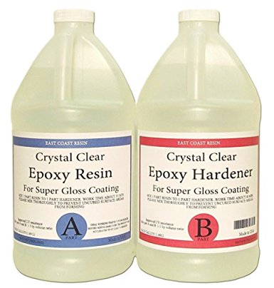 EPOXY RESIN CRYSTAL CLEAR 1 Gallon Kit. FOR SUPER GLOSS COATING AND TABLETOPS