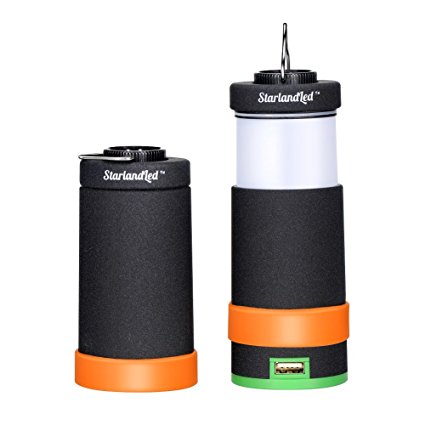 StarlandLed Most Versatile Rechargeable LED Camping Lantern Lights 5000mAh Power Bank Emergency Flashlights Work Light Magnetic,48hrs Run-time Collapsible Compact ,Perfect for Backpacking Tents