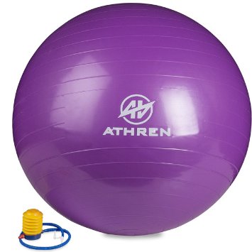 Exercise Ball with Foot Pump (Gym Quality) - 2000lbs Anti-burst - Also Known as: Fitness Ball - Yoga Ball - Swiss Ball - Multiple Colors and Sizes