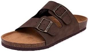 Nautica Men's Sandals - Casual Slides with 2 Adjustable Buckle Straps and Cork Footbed for Ultimate Comfort and Style