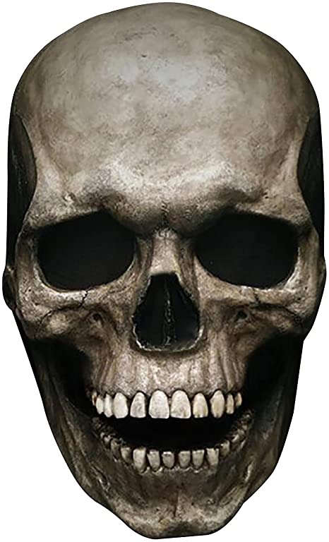 Creepy Halloween Human Skull Mask, Full Head Skull Helmet Cosplay Props