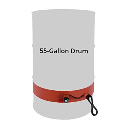 QWORK 55 Gallon Metal Drum Heater, 1200 Watt, 120 Volt, Grease Keg Heater, Insulated Band Heater