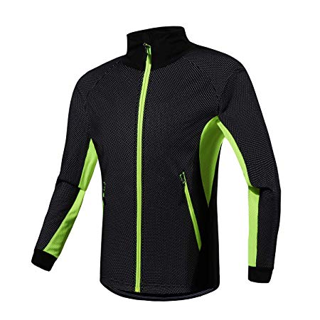 Men’s Thermal Cycling Jacket Winter Windproof Fleece Breathable Outdoor Sport Running Biking Coat