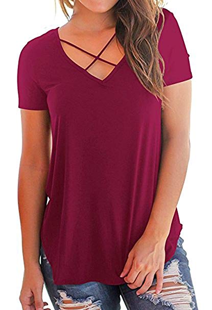T Shirts for Women Casual Short Sleeve Tops Loose Tee