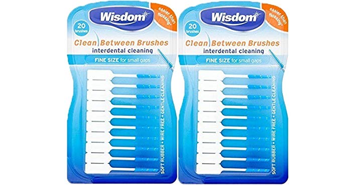Wisdom Clean Between Fine Blue Brushes - Pack of 2, Total 40