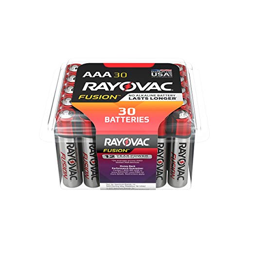 RAYOVAC AAA 30-Pack Fusion Premium Alkaline Batteries, 824-30PPTFUSK