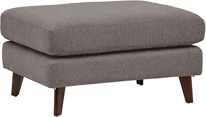 Amazon Brand – Rivet Sloane Mid-Century Modern Ottoman with Tapered Legs, 31.9"W, Storm Gray