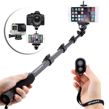 Selfie Stick Pro Handheld Extendable URPOWER Selfie Stick for Gopro Cameras and Cellphones with Bluetooth Camera Remote for iOS and Android Phones