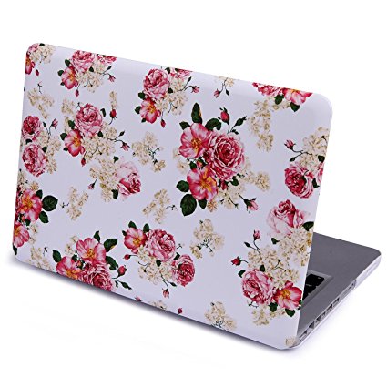 Allytech MacBook Pro 13 Case (Non-Retina) - Colorful Smooth Plastic Hard Shell Protective Cover For Apple MacBook Pro 13.3" WITH CD-ROM Drive (A1278)(Pink Flowers)