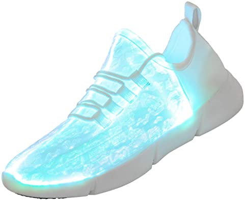 softance Fiber Optic LED Shoes Light Up Sneakers for Women Men with USB Charging Flash.