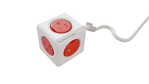 PowerCube [Newest Version] Extra Extended, 5 Outlet Adapter 10ft Extension Cord Power Strip with 5 outlets 4324/USEXPC