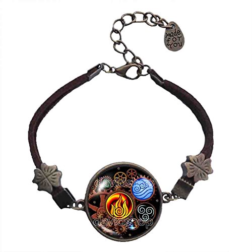 Avatar the last Airbender Bracelet Fire Elements Water Tribe Earth Kingdom Air Nomads Symbol Pendant Legend of Korra Jewelry Steampunk Gear