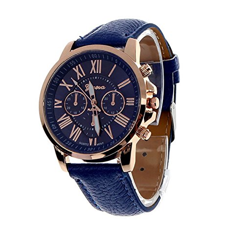 2016 Male Leather Belt Casual Fashion Watches Three Six-Pin Quartz Watches Quartz Watch Royal Blue