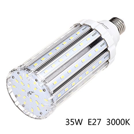 35W Warm White LED Corn Light Bulb for Indoor Outdoor Large Area - E27 Socket 3500Lm 3200k,for Home Street Lamp Post Lighting Garage Factory Warehouse High Bay Barn Porch Backyard Garden Super Bright