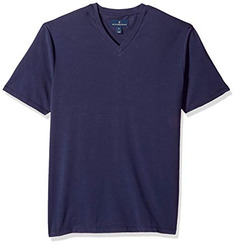 Amazon Brand - BUTTONED DOWN Men's Short-Sleeve V-Neck Supima Cotton Stretch T-Shirt