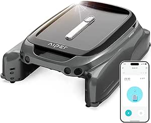 AIPER Surfer S1 Solar Powered Robotic Pool Skimmer with APP Support, Monitor Pool Temperature, 12 Hour Battery Life, Dual Charging Modes, Ideal for All Swimming Pool Types