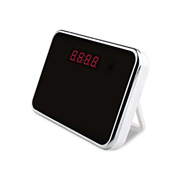 Beenwoon Hidden Camera Alarm Clock 35h Video Recorder Motion Detection 8GB Micro Card Included, White