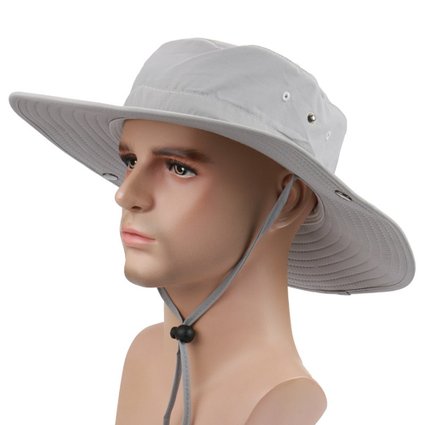 ISEYMI Outdoor cowboy hat Wide Brim Caps Sun Block Fishing Hat
