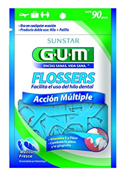 GUM Eez-Thru Flossers Mint w/Vit E & Fluoride 90 count