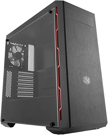 Cooler Master MasterBox MB600L ATX Mid-Tower, Sleek Design with Red Side Trim and Acrylic  Side Panel