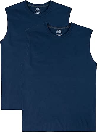 Fruit of the Loom Men's Eversoft Cotton Sleeveless T Shirts, Breathable & Moisture Wicking with Odor Control, Sizes S-4x