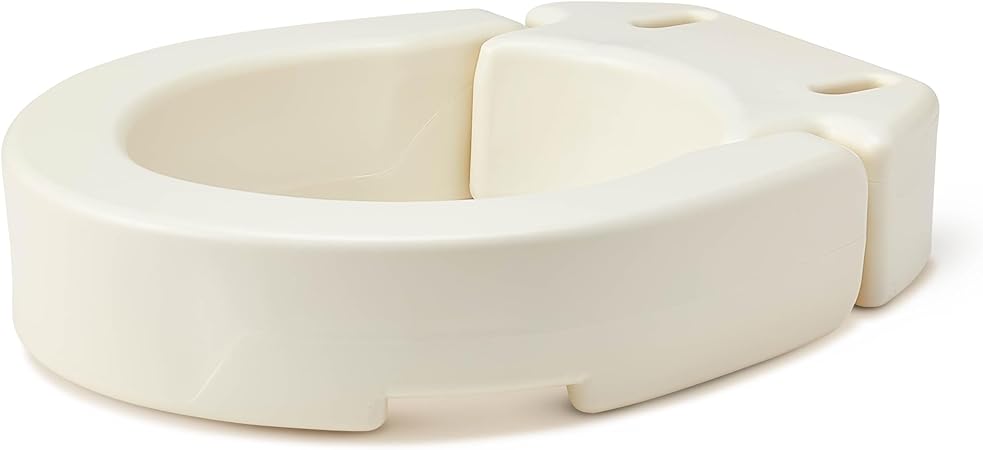 Medline Standard Raised Hinged Toilet Seat with 3.5" Height, No Arms, White - Seat Riser for Seniors, Adults, Elderly and Disabled, 1 Ct.