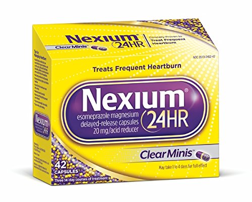 Nexium 24HR ClearMinis (20mg, 42 Count) Delayed Release Heartburn Relief Capsules, Esomeprazole Magnesium Acid Reducer, 38% Smaller Pill