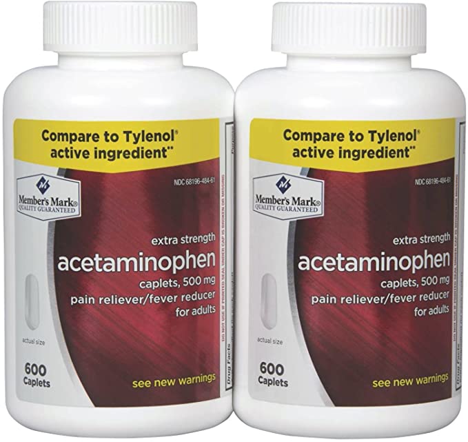 Member's Mark - Acetaminophen 500 mg, 1200 Caplets, Pain Reliever