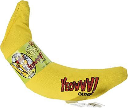 Yeowww! 100% Organic Catnip Toy, Yellow Banana 3 Pack