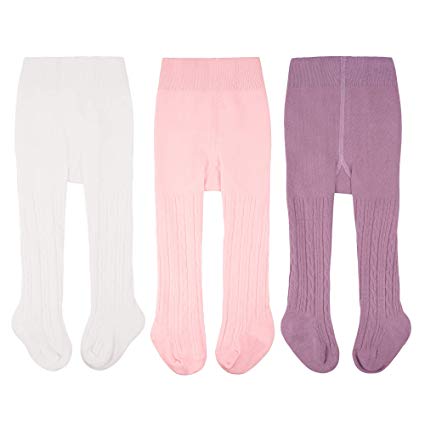 CozyWay Baby Tights Toddler Seamless Leggings Pantyhose for Baby Girls Cable Knit Cotton Pants Stockings