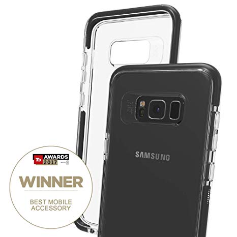 Gear4 Piccadilly Clear Case with Advanced Impact Protection [ Protected by D3O ], Slim, Tough Design for Samsung Galaxy S8 Plus – Black