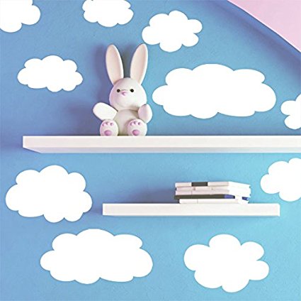 Create-A-Mural Fluffy Cloud Wall Decals -Baby Nursery Room Wall Decor
