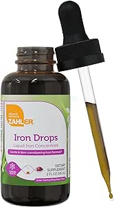 Zahler's Iron Drops, Liquid Iron Concentrate, Gentle and Non-Constipating Iron Formula, 2 Fl OZ