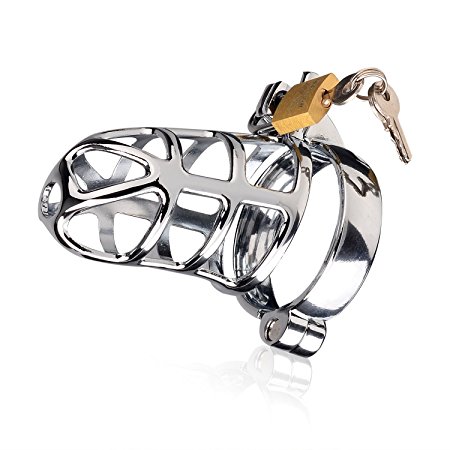 Male Chastity Device Cage with 3 Rings and a Lock for Men Penis